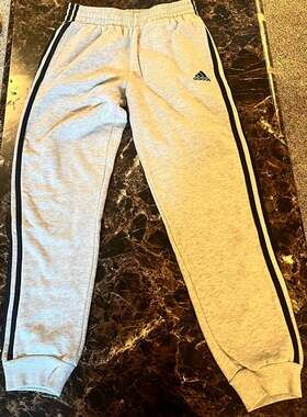 Adidas Regular Fit Gray Fleece Sweatpants Size L 14/16 Youth